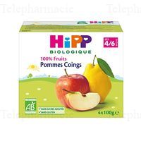 HIPP COMP POMMES COINGS 4/6M 4X100GR