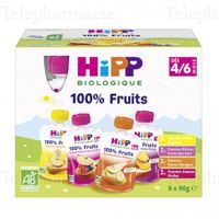 HIPP GOURDES MULTIPACK 4 VARIETES 4/6M 8X90GR