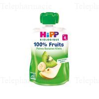 HIPP GOURDE POIRES BANANES KIWIS 6M 90GR