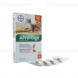 BAYER Advantage 40 pour chat et lapin de moins de 4kg 4x0.4ml