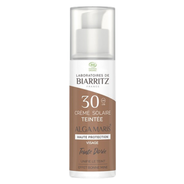LDB ALGAMARIS - Creme solaire visage SPF30+ teinte doree 50ml