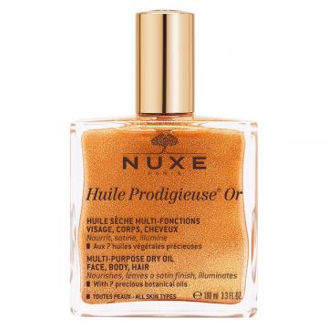 NUXE - Huile Prodigieuse Or - Huile sèche multi-fonctions, visage corps cheveux 100ml