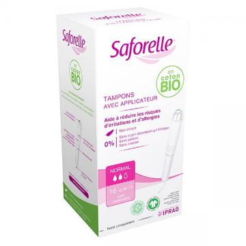 SAFORELLE COTON - Protections tampons avec applicateur 16 unites