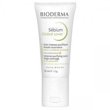BIODERMA SEBIUM GLOBAL COVER - Creme intense purifiante teintee 30ml