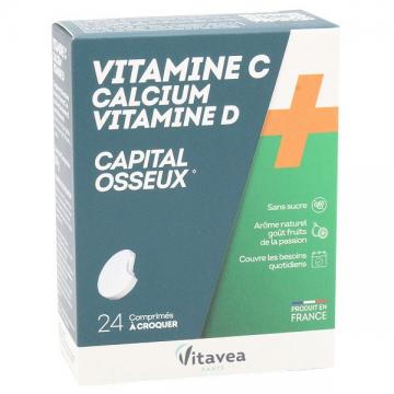 NUTRISANTE VITAMINE C CALCIUM VITAMINE D - 24 comprimes a croquer