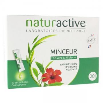 NATURACTIVE - MINCEUR Thé vert et hibiscus - 20 sticks fluides gout agrumes