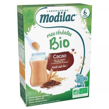 MODILAC MES CEREALES BIO CACAO 250G des 6 mois