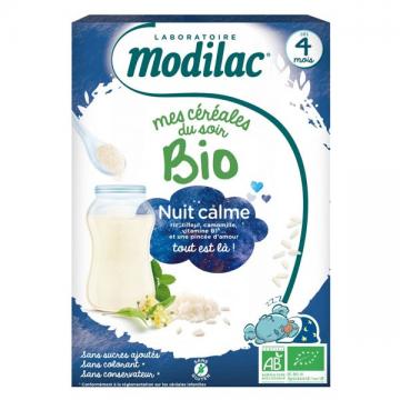 MODILAC MES CEREALES DU SOIR BIO NUIT CALME 250g des 4 mois