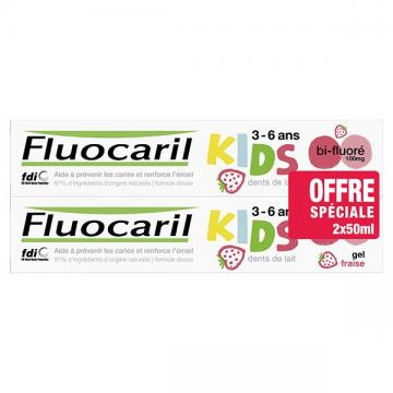 FLUOCARIL KIDS 3-6 ANS - Gel dentifrice fraise 2x50ml