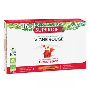 SUPERDIET - Vigne Rouge Bio - Circulation et jambes légères 20 ampoules