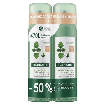 KLORANE - Shampoing sec ortie teinte lot de 2x150ml