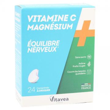 NUTRISANTE - VITAMINE C MAGNESIUM - 24 comprimes a croquer