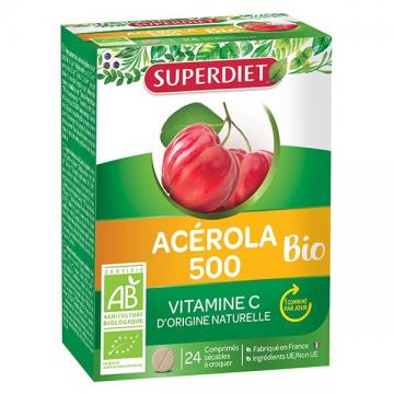 SUPERDIET - ACEROLA 500 BIO - 24 comprimes a croquer