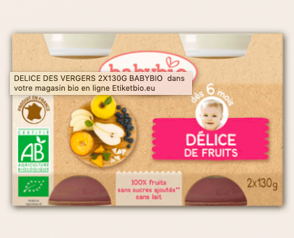 BABYBIO - Delices des vergers fruits 2x130G