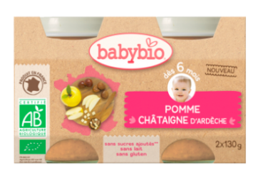 BABYBIO - Pot pomme chataigne  2X130G