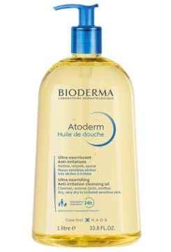 BIODERMA - Atoderm - Huile de douche lavante anti-irritations peaux seches atopiques 1L