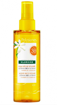 KLORANE - POLYSIANES - Huile sèche solaire au Monoï et Tamanu Bio SPF30 - 200ml