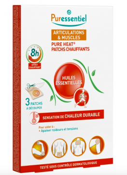 PURESSENTIEL - Articulations patchs chauffants aux 14 huiles éssentielles 3 patchs