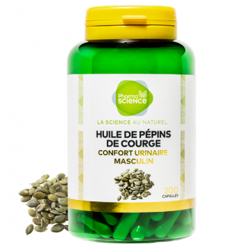 PHARMASCIENCE - Huile de Pépins de Courge Confort Urinaire Masculine 200 capsules