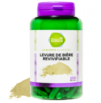 PHARMASCIENCE - Levure de bière bio revivifiable 200 gélules