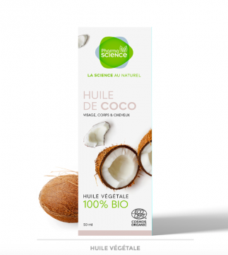 PHARMASCIENCE - Huile végétale de coco bio 50ml