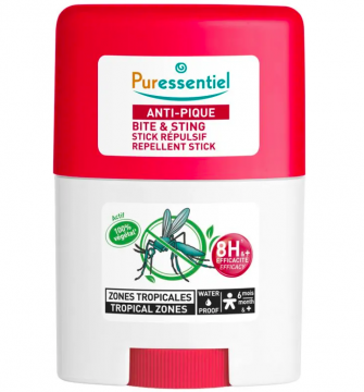 PURESSENTIEL - Anti-pique stick répulsif zones tropicales 75ml