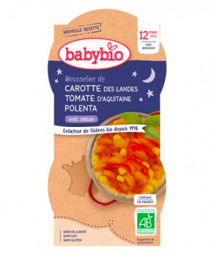 BABYBIO - Bol carotte tomate polenta 2x200g