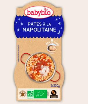 BABYBIO - Bol bonne nuit pates a la napolitaine tomate 2x200g