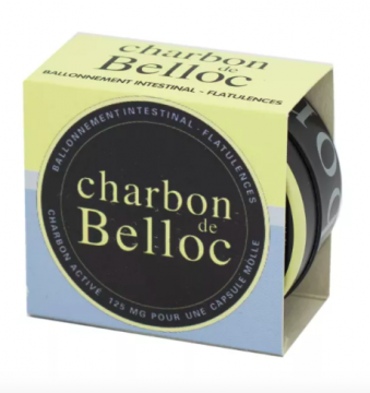 BELLOC - Charbon de Belloc 125 mg, 36 capsules molles - Boite Métallique