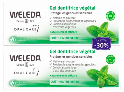 WELEDA - Gel dentifrice végétal lot de 2x75ml