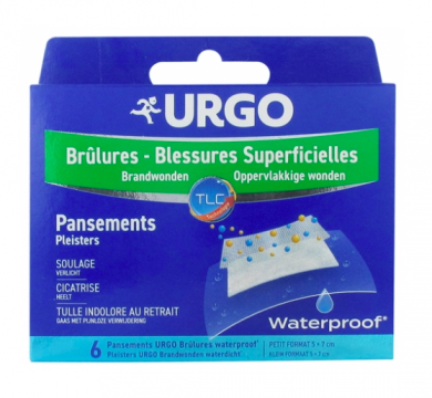 URGO - Brûlures et blessures superficielles 6 pansements Waterproof