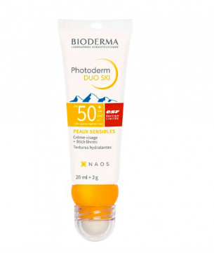 PHOTODERM -  Photoderm crème solaire + Stick Lèvres SPF50+ Duo ski peaux sensibles