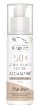 LDB ALGAMARIS - Alga Maris Crème Solaire Teintée Visage SPF50 Bio 50 ml - Teinte : Ivoire