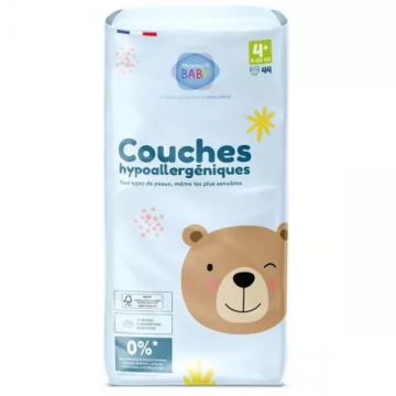 PharmaBABY -  Couches hypoallégerniques taille 4+ - 9-20kg toute peau 44 couches