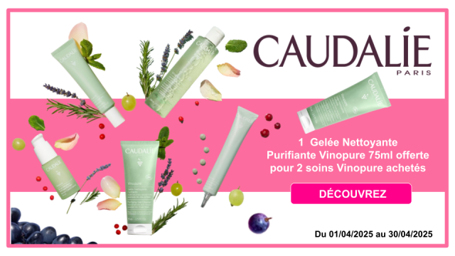 CAUDALIE 1 Gel&eacute;e Nettoyante Purifiante Vinopure 75ml offerte pour 2 soins Vinopure achet&eacute;s