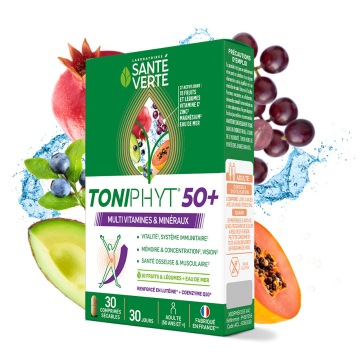 SANTE VERTE - TONIPHYT 50+ Multivitamines & Minéraux 30 comprimés