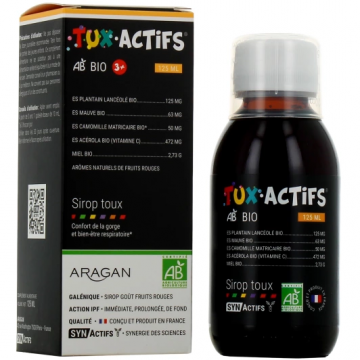 ARAGAN - TUX.ACTIFS BIO 3 ENFANT - Sirop toux 125ml