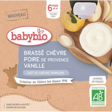 BABYBIO GOURDE BRASSE CHEVRE POIRE 4X85