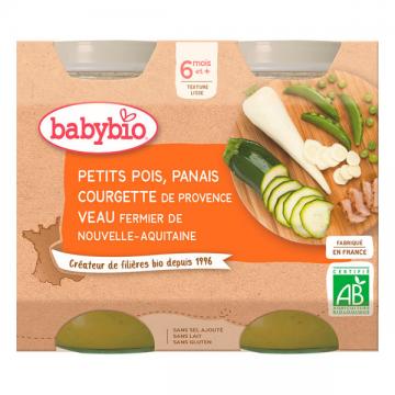 BABYBIO - PETITS POTS Petits pois panais courgette veau 2x200g