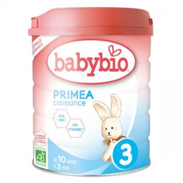 BABYBIO - PRIMEA 3 Croissance- Lait de vache en poudre bio 10 mois à 3 ans 800g