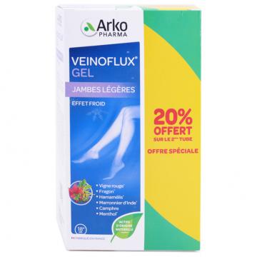 ARKOPAHARM - Veinoflux - Jambes légères Gel effet froid - Lot de 2 tubes de 150ml