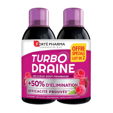 FORTÉ PHARMA - Turbodraine - Goût framboise 500ml duo