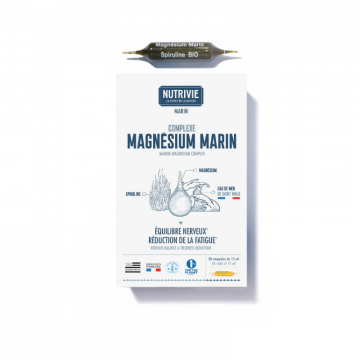 NUTRIVIE - Complexe Magnésium Marin - Équilibre nerveux Réduction de la fatigue 20 ampoules de 15ml