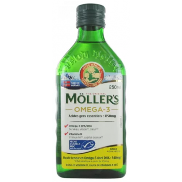 MÖLLERS OMEGA 3 - Huile de Foie de Morue arôme citron 250ml