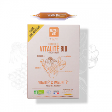 NUTRIVIE - COMPLEXE VITALITÉ BIO - Vitalité et immunité 20 ampoules