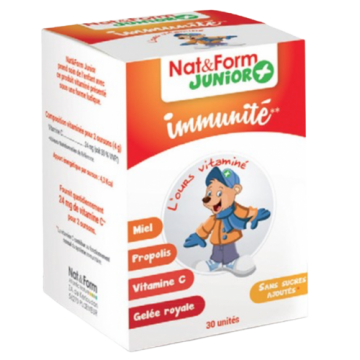 NAT ET FORM - OURS ROUGE IMMUNITE - 30 gommes