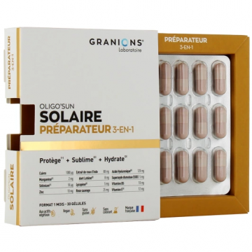 GRANIONS - OLIGO'SUN - Préparateur solaire 3 en 1 60 gélules